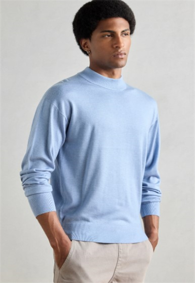 SEASONAL CORE- DROPPED SHOULDER MOCK NECK PULLOVER