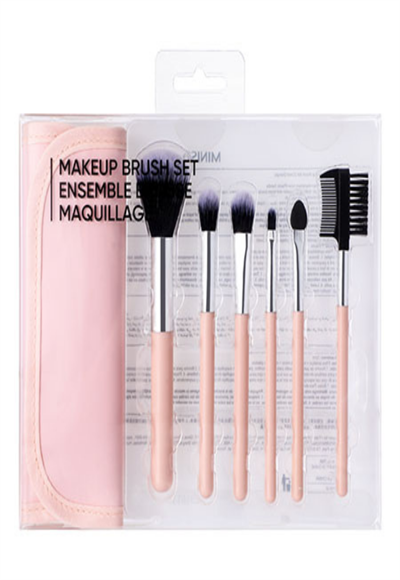 Coral Orange Makeup Brush Set