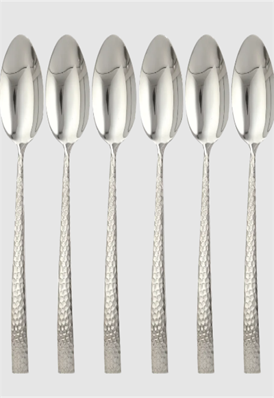 Hammered spoons 6pcs18/0 3.0mm color card hand polish