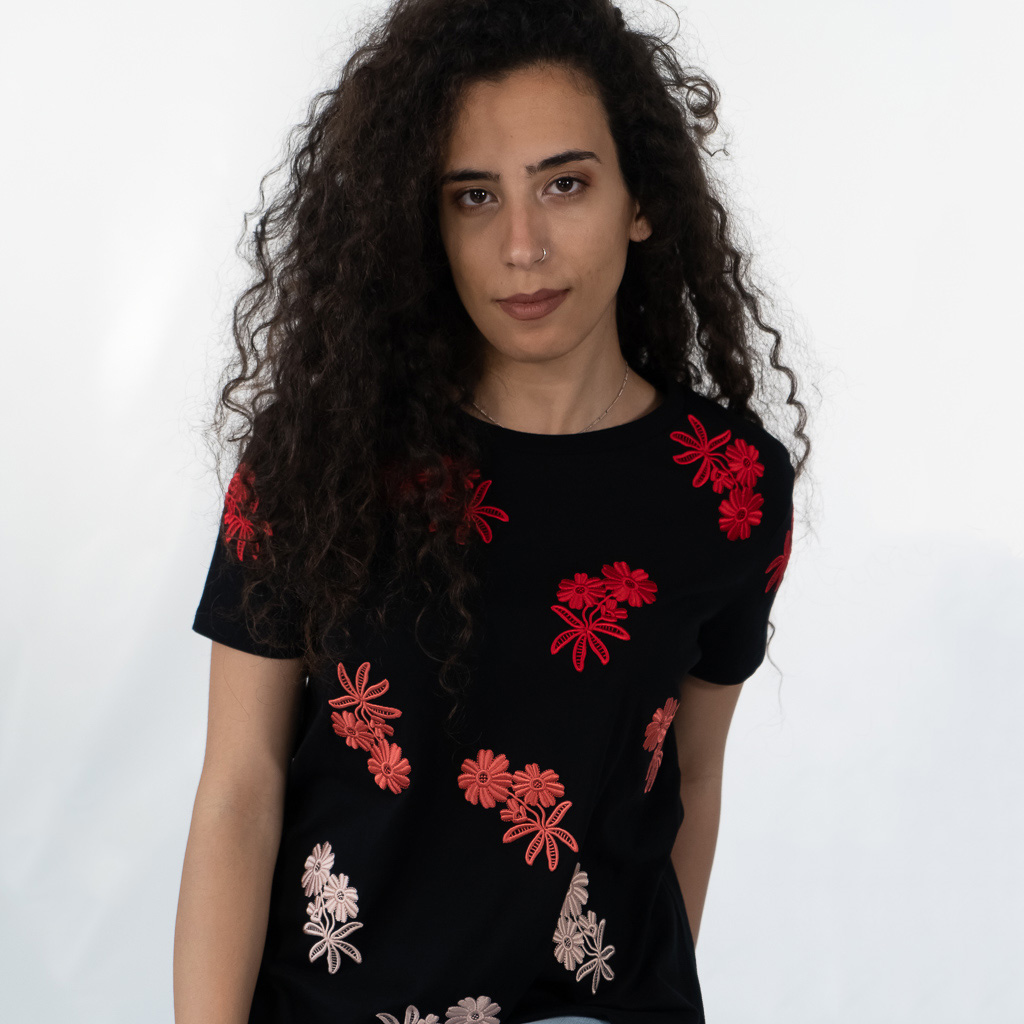 Blouse with floral print