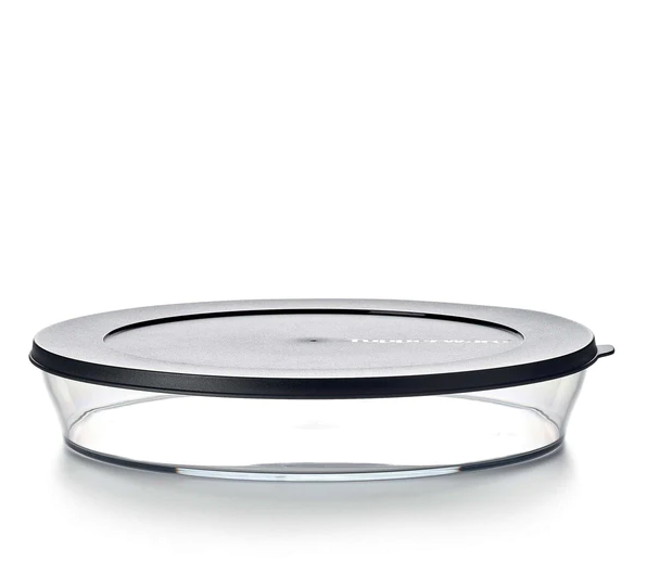 Storage and serving bowl - clear - transparent black - 2 liters