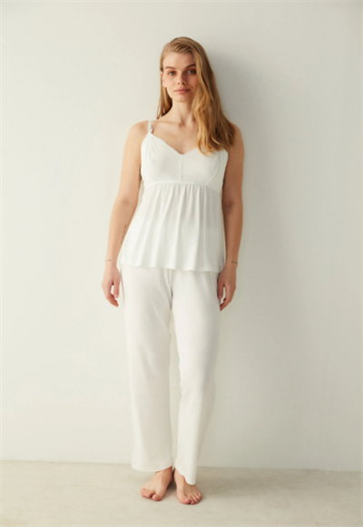 White maternity pajama set