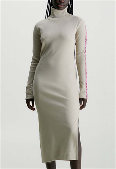 J20J222728 PED LOGO ELASTIC RIB LONG DRESS