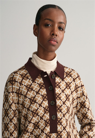 G PATTERN JAQUARD KNIT POLO
