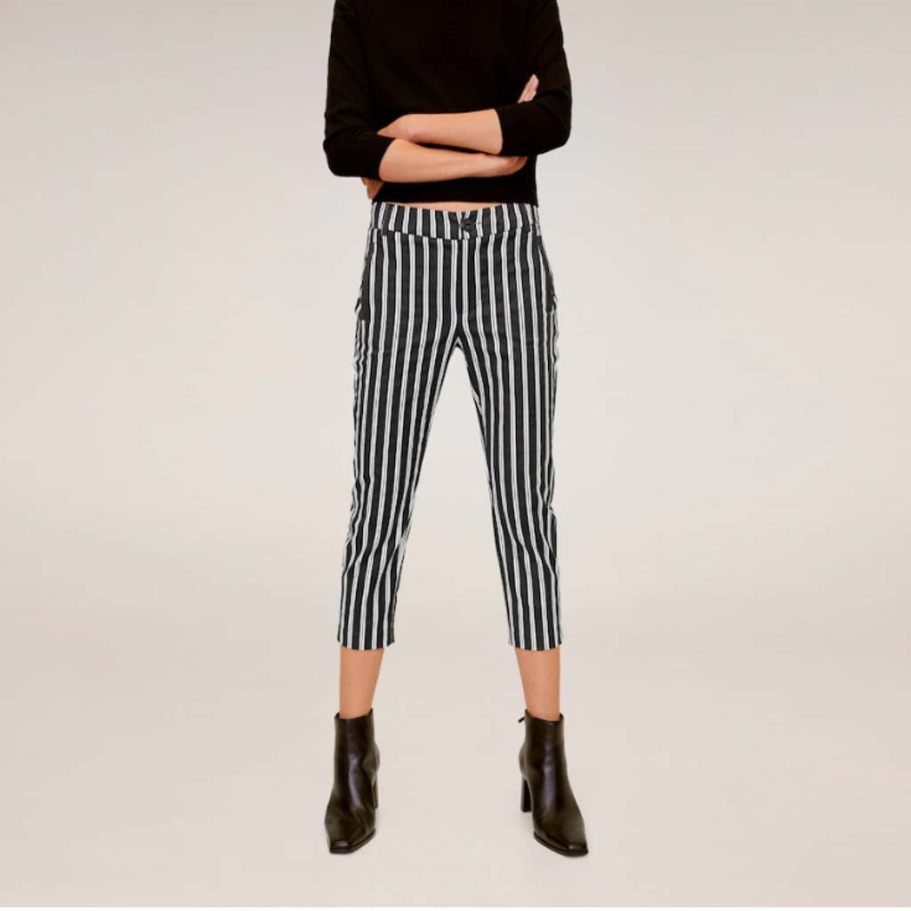 سروال مخطط سليم فيت