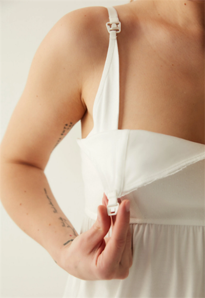 White maternity pajama set