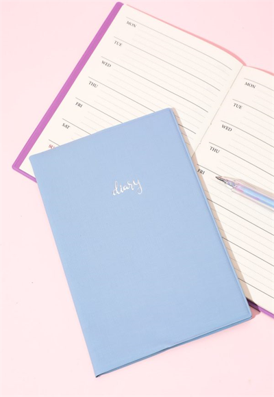 Stitch bound book with calendar (blue)
