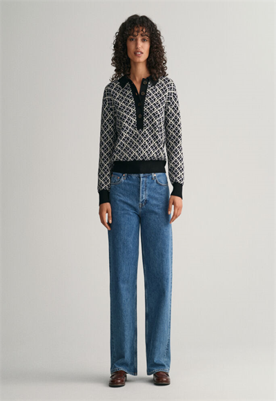 G PATTERN JAQUARD KNIT POLO