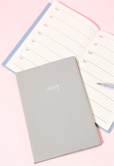 Stitch bound book with calendar (gray)