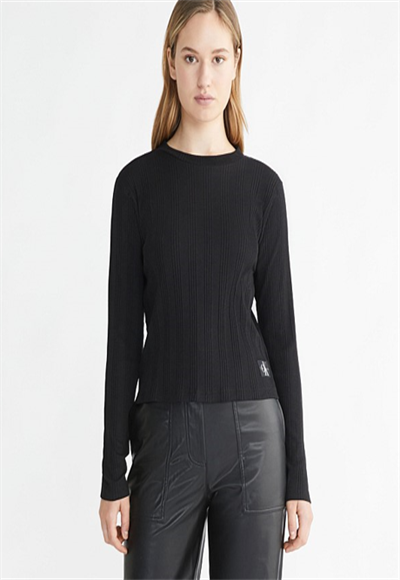 BADGE RIB BABY TEE LONG SLEEVE