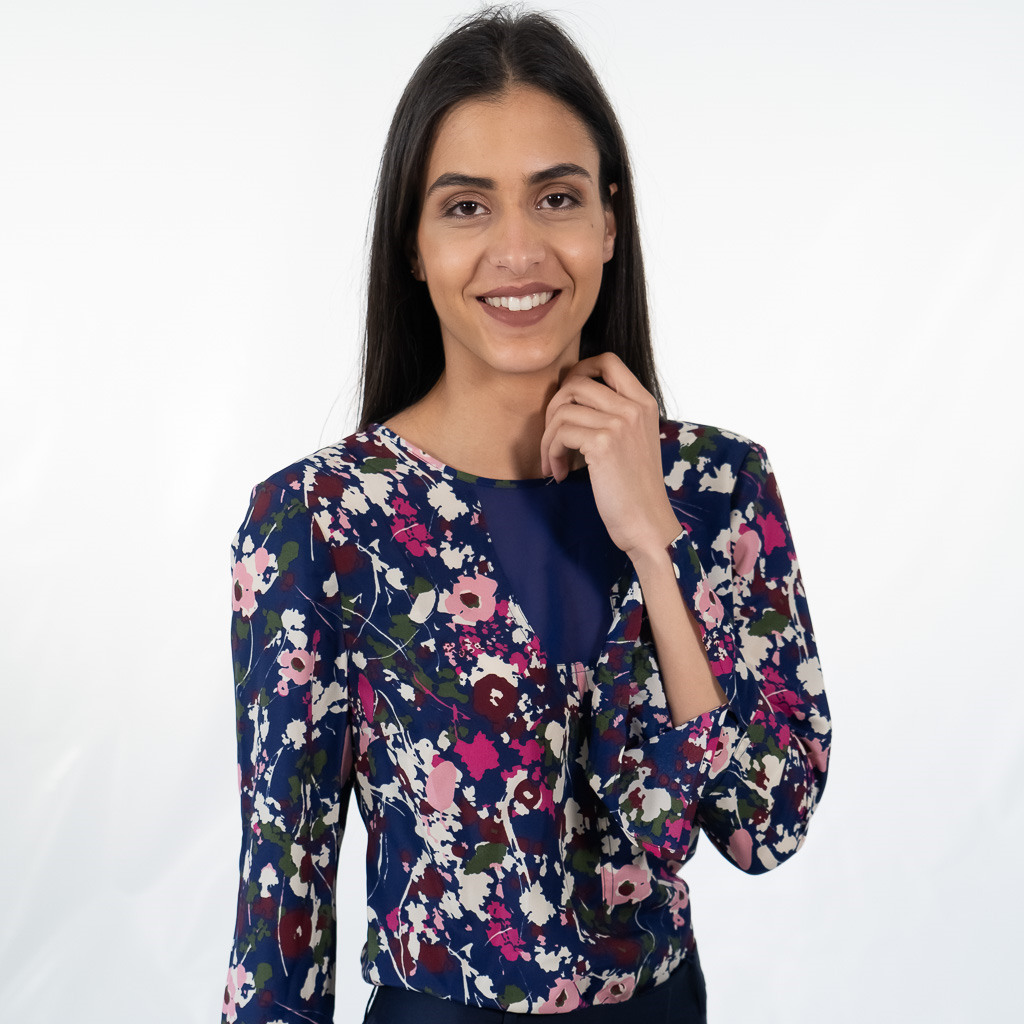 Blouse with floral print