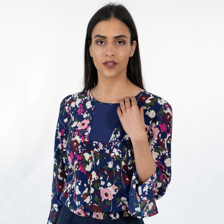 Blouse with floral print