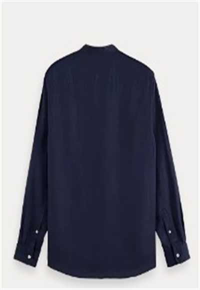 CORE - LINEN SHIRT LS STAND UP COLLAR
