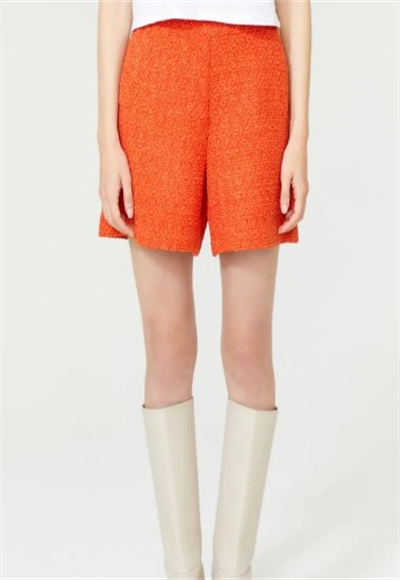 High-waisted wool shorts