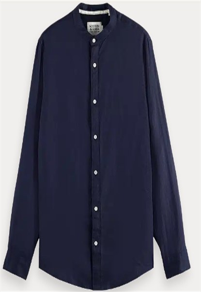 CORE - LINEN SHIRT LS STAND UP COLLAR