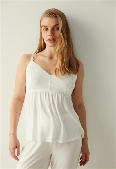 White maternity pajama set