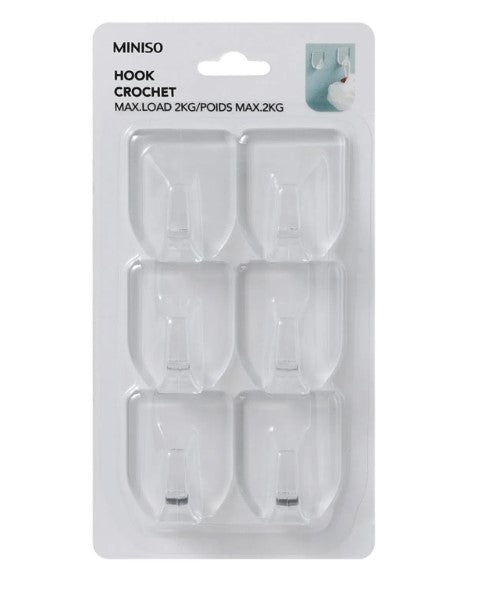 6 pieces transparent hook