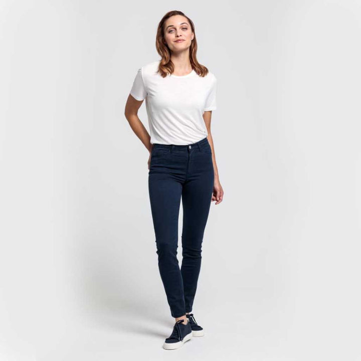 Slim pants with mid waist