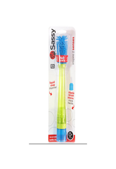Bottle brush for cleaning bottles and bathrooms
