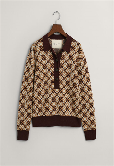 G PATTERN JAQUARD KNIT POLO