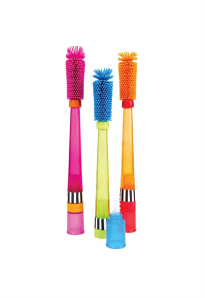 Bottle brush for cleaning bottles and bathrooms