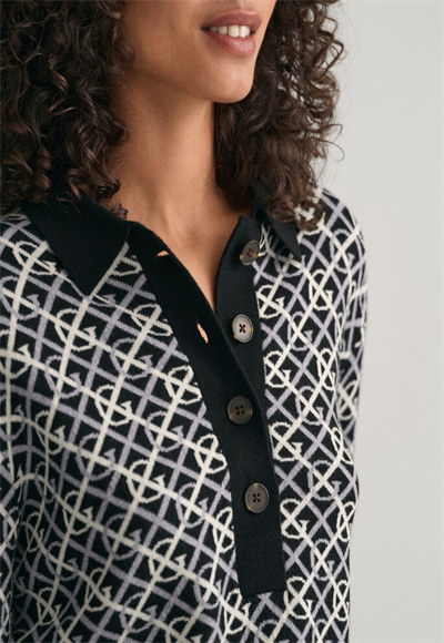 G PATTERN JAQUARD KNIT POLO