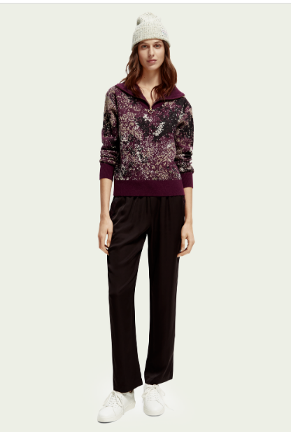Plain blouse with zipper