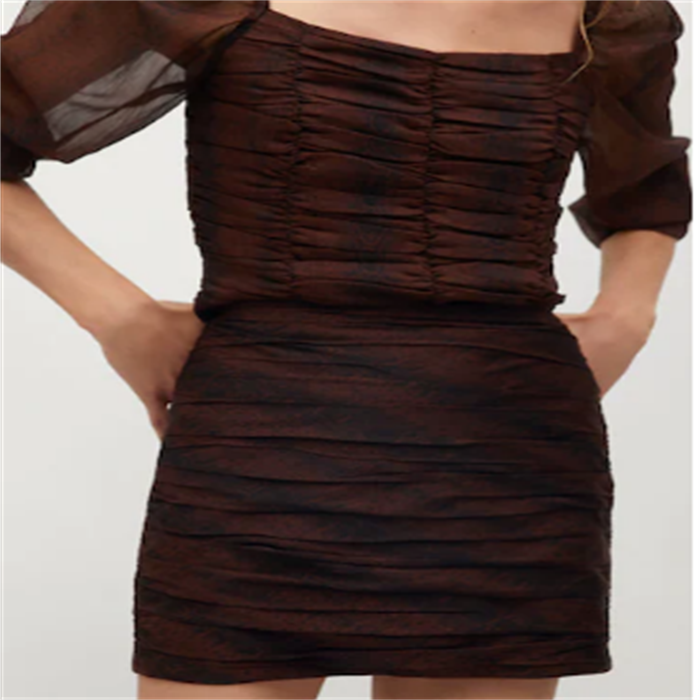 Printed chiffon short skirt