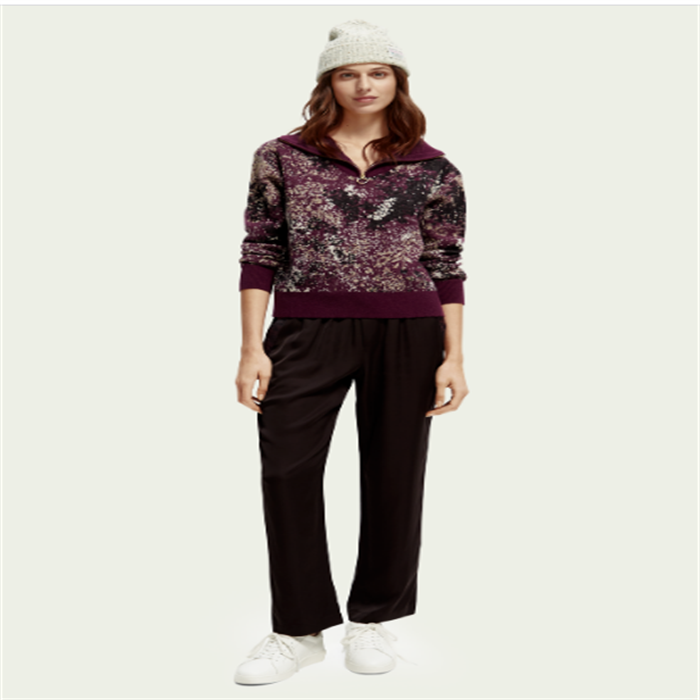 Plain blouse with zipper